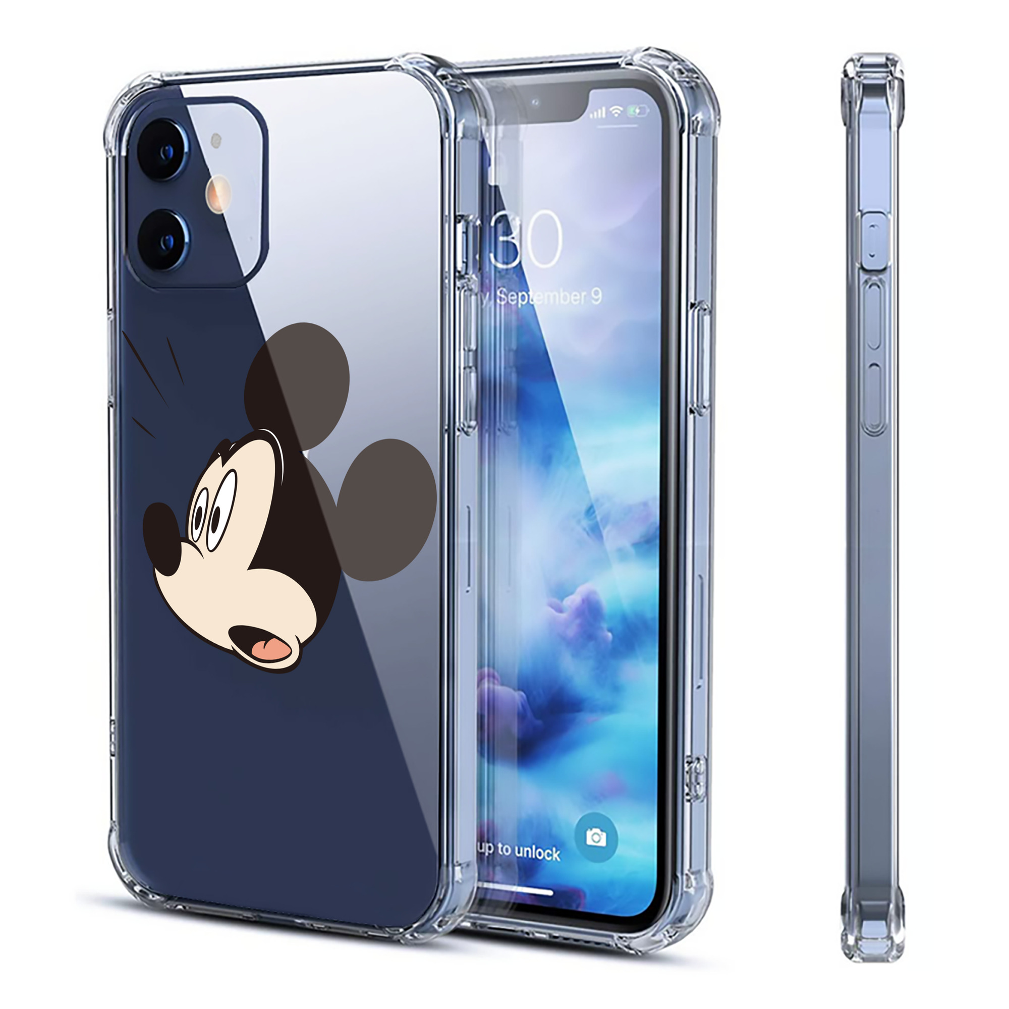 （画像用） ミッキーマウス Mickey Mouse 【iPhone 12シリーズ対応】透明スマホケース（クリアソフトケース）